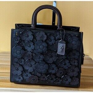 Coach Black Floral Satchel